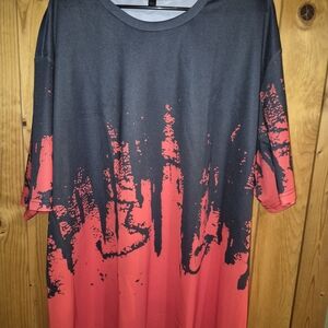 Black and Red Graphic T-Shirt